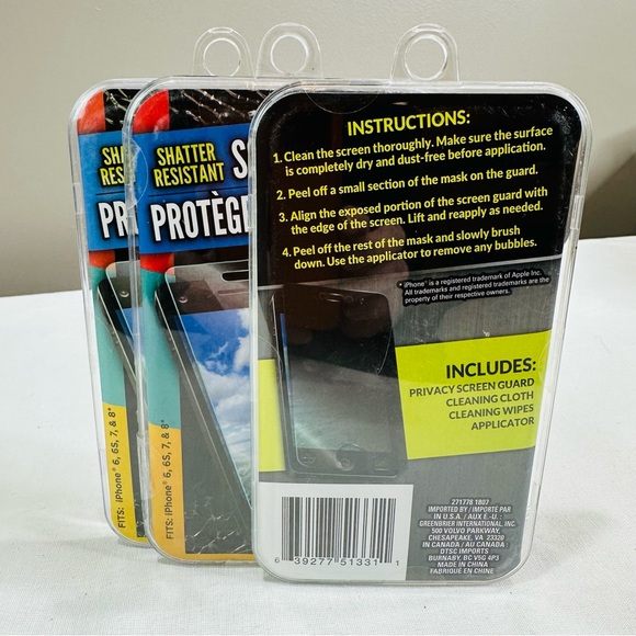 🎀 2 IPHONE SCREEN GUARDS 1 PRIVACY SCREEN GUARD FITS IPHONE 6, 6S, 7 & 8 📲 - Picture 3 of 5